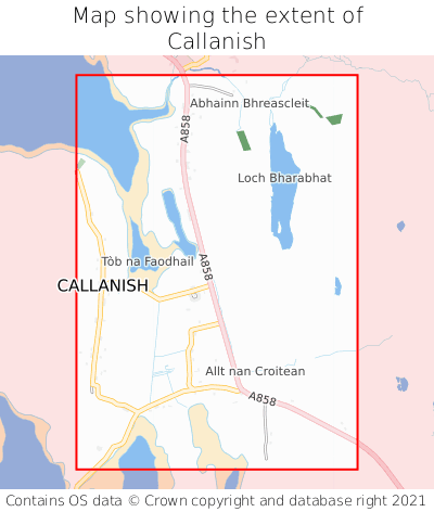 Map showing extent of Callanish as bounding box