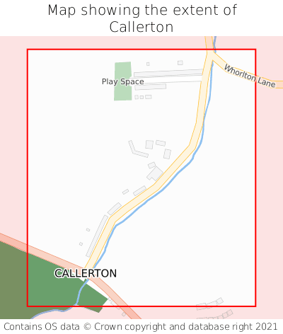Map showing extent of Callerton as bounding box