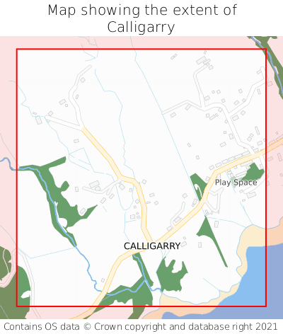 Map showing extent of Calligarry as bounding box
