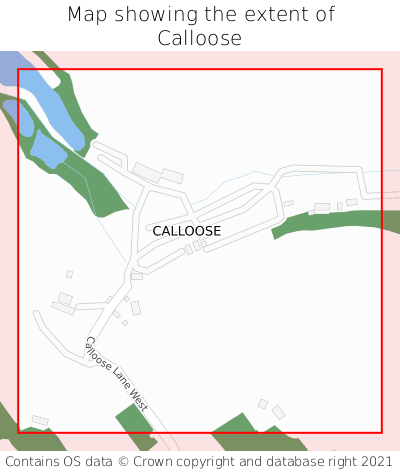 Map showing extent of Calloose as bounding box