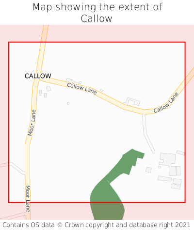 Map showing extent of Callow as bounding box