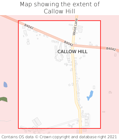 Map showing extent of Callow Hill as bounding box