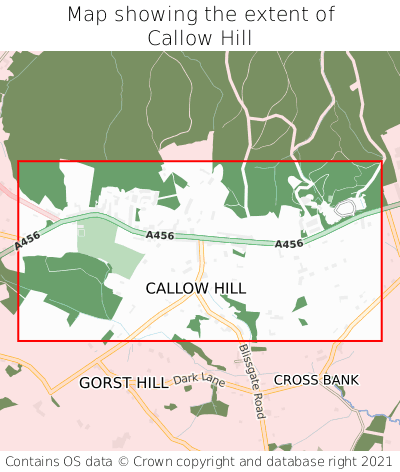 Map showing extent of Callow Hill as bounding box