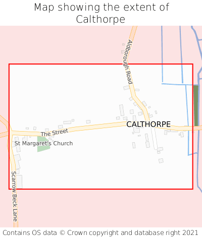 Map showing extent of Calthorpe as bounding box