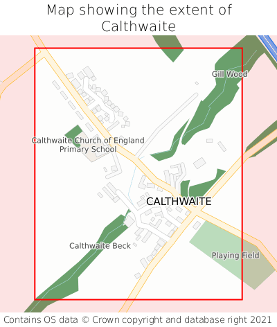Map showing extent of Calthwaite as bounding box