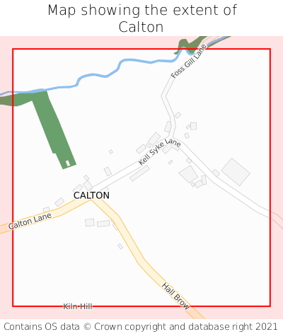 Map showing extent of Calton as bounding box