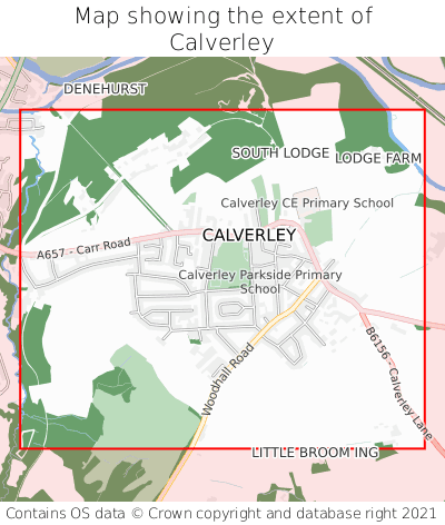 Map showing extent of Calverley as bounding box