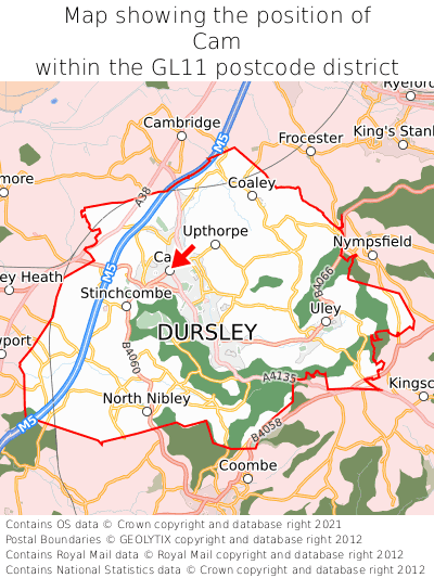 Map showing location of Cam within GL11