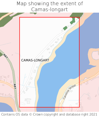 Map showing extent of Camas-longart as bounding box