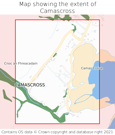 Map showing extent of Camascross as bounding box