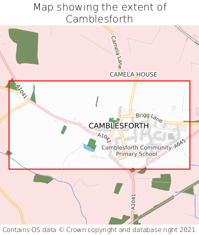 Map showing extent of Camblesforth as bounding box
