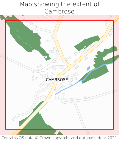 Map showing extent of Cambrose as bounding box