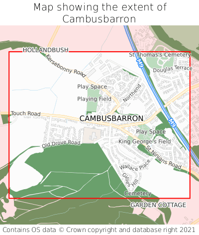 Map showing extent of Cambusbarron as bounding box