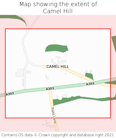 Map showing extent of Camel Hill as bounding box