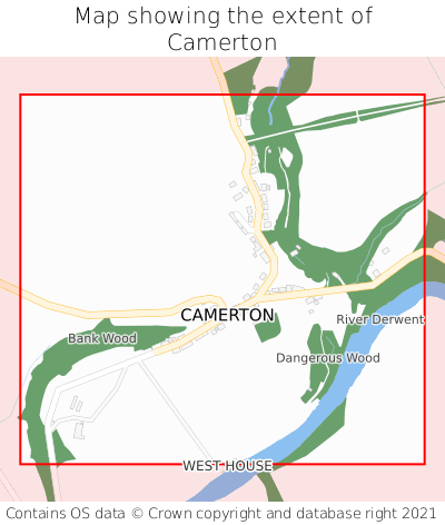 Map showing extent of Camerton as bounding box