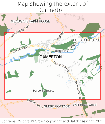 Map showing extent of Camerton as bounding box