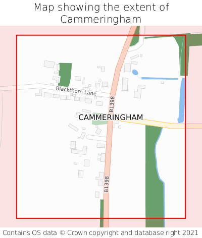 Map showing extent of Cammeringham as bounding box