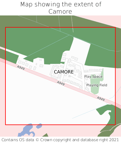 Map showing extent of Camore as bounding box
