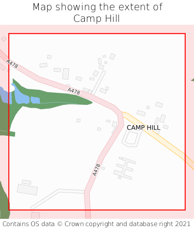 Map showing extent of Camp Hill as bounding box