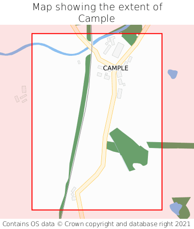 Map showing extent of Cample as bounding box