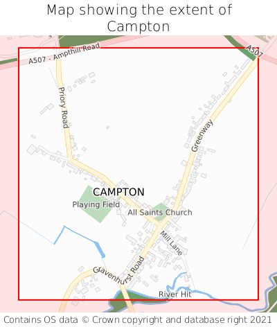 Map showing extent of Campton as bounding box