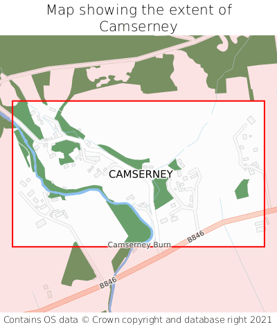 Map showing extent of Camserney as bounding box