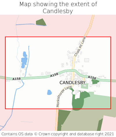 Map showing extent of Candlesby as bounding box