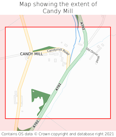 Map showing extent of Candy Mill as bounding box