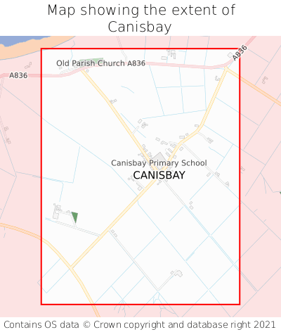 Map showing extent of Canisbay as bounding box