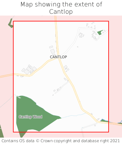 Map showing extent of Cantlop as bounding box