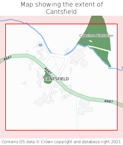 Map showing extent of Cantsfield as bounding box
