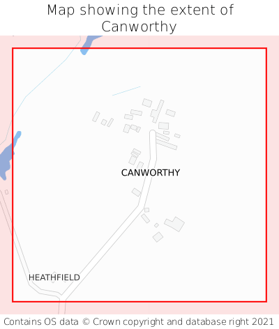 Map showing extent of Canworthy as bounding box