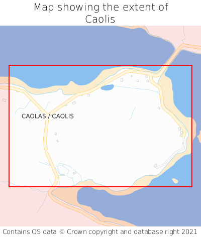 Map showing extent of Caolis as bounding box