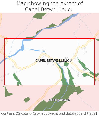 Map showing extent of Capel Betws Lleucu as bounding box