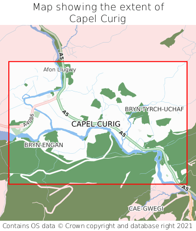 Map showing extent of Capel Curig as bounding box