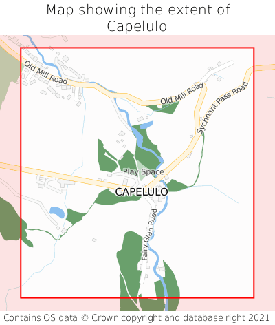 Map showing extent of Capelulo as bounding box