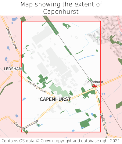 Map showing extent of Capenhurst as bounding box
