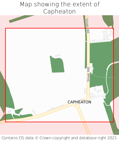 Map showing extent of Capheaton as bounding box