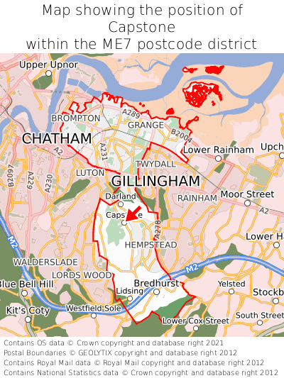 Map showing location of Capstone within ME7