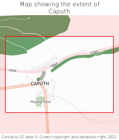 Map showing extent of Caputh as bounding box