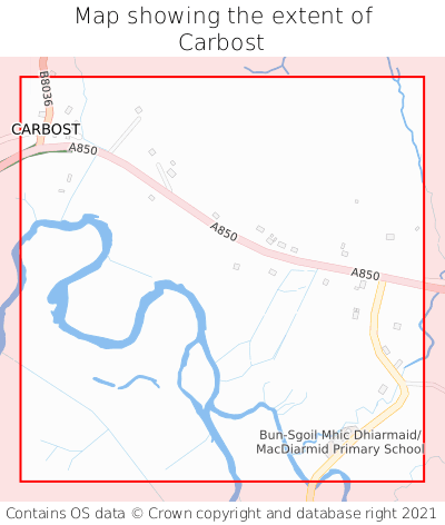 Map showing extent of Carbost as bounding box