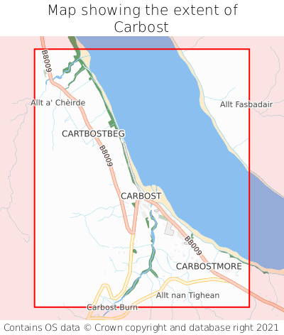 Map showing extent of Carbost as bounding box