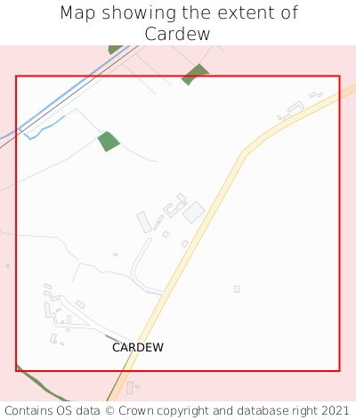 Map showing extent of Cardew as bounding box