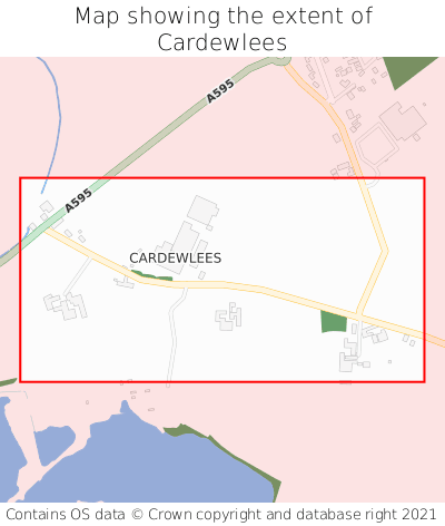 Map showing extent of Cardewlees as bounding box