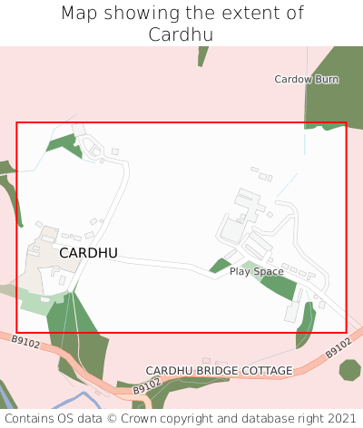 Map showing extent of Cardhu as bounding box