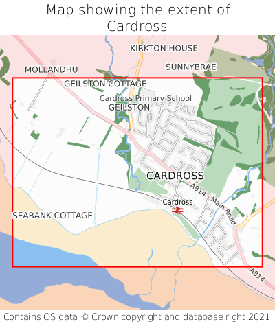 Map showing extent of Cardross as bounding box