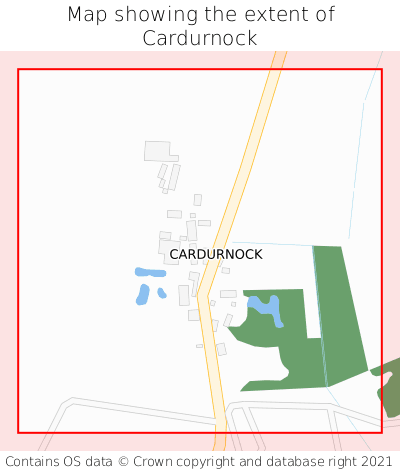 Map showing extent of Cardurnock as bounding box
