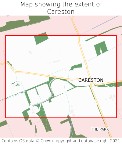 Map showing extent of Careston as bounding box