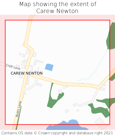 Map showing extent of Carew Newton as bounding box