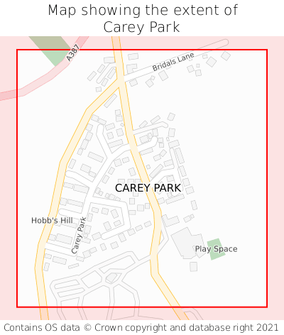 Map showing extent of Carey Park as bounding box